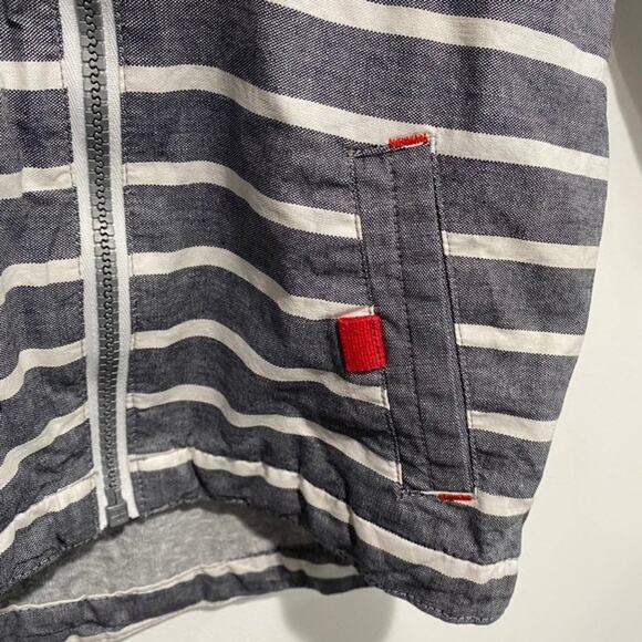 Koala Kids Blue/Gray & White Striped Spring Rain Jacket Size 4T - Picture 3 of 4